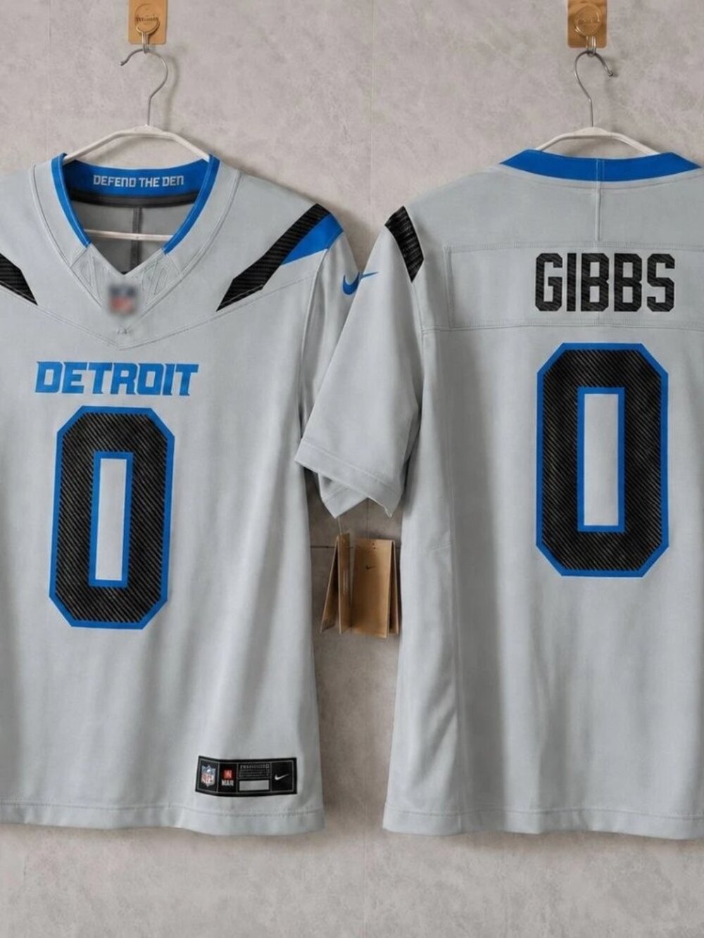 Jahmyr Gibbs Stitched Silver Jersey Vapor
